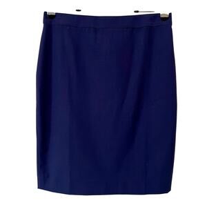 American Airlines Lands End Navy Pencil Skirt Womens 6 Petite Uniform Back Slit